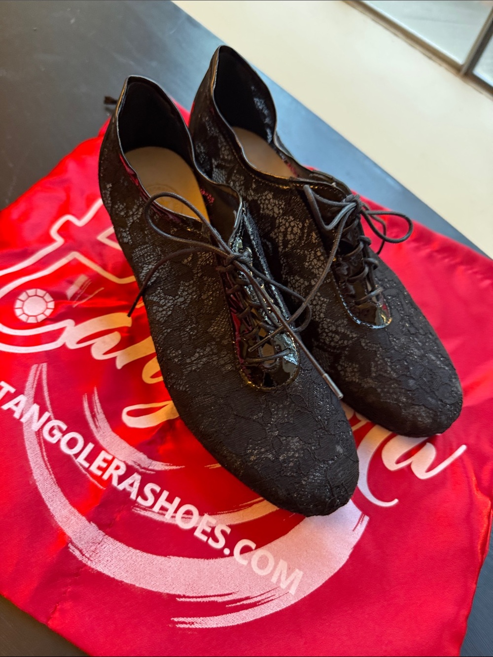 Tangolera Black Lace Dance Shoes